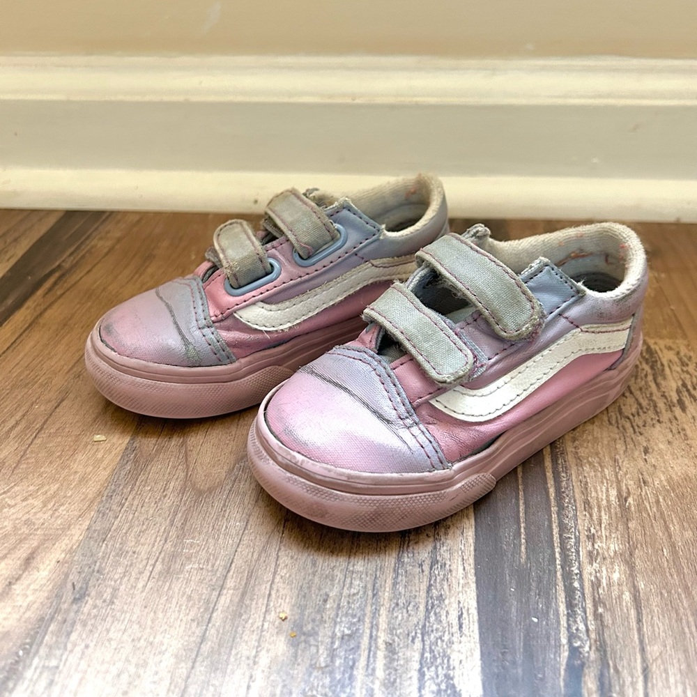 Ombré Vans Velcro Pink & Purple Toddler Sz 7